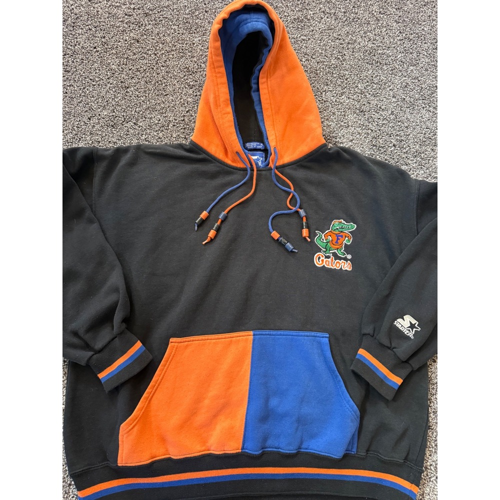 Vintage Starter Florida Gators Hoodie XL Color Block Embroidered Y2K Sweatshirt